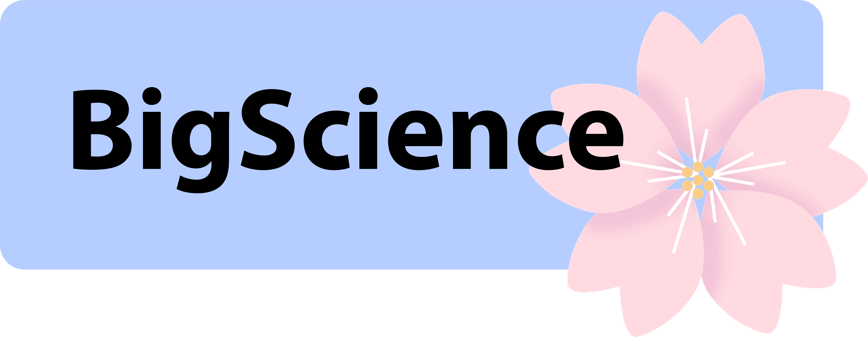 Logo of the BigScience Research workshop - a cherry blossom